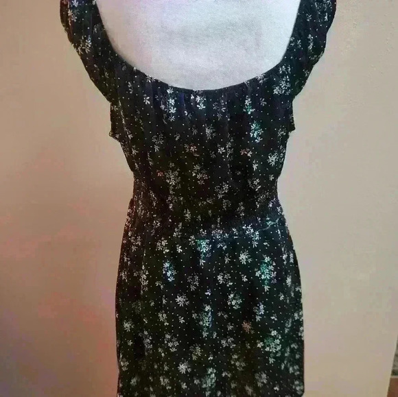 Womens, large, Vanilla Star, short, black, floral, stretchy dress - Picture 1 of 13